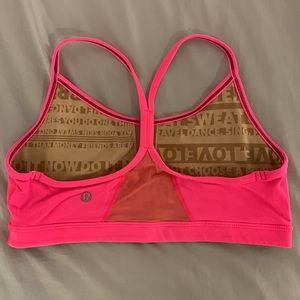 Lululemon flow y bra hot pink size 6